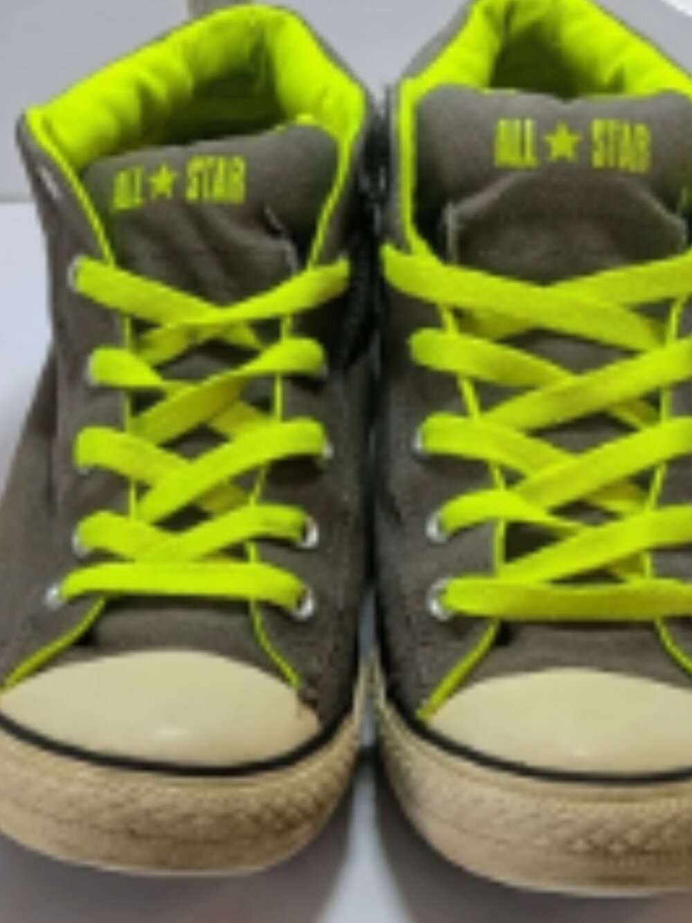 Converse All Star High Top Sneakers Gray/Neon Green
